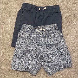 2 Pair Crewcuts Navy and Floral Print Kids Shorts Size 12